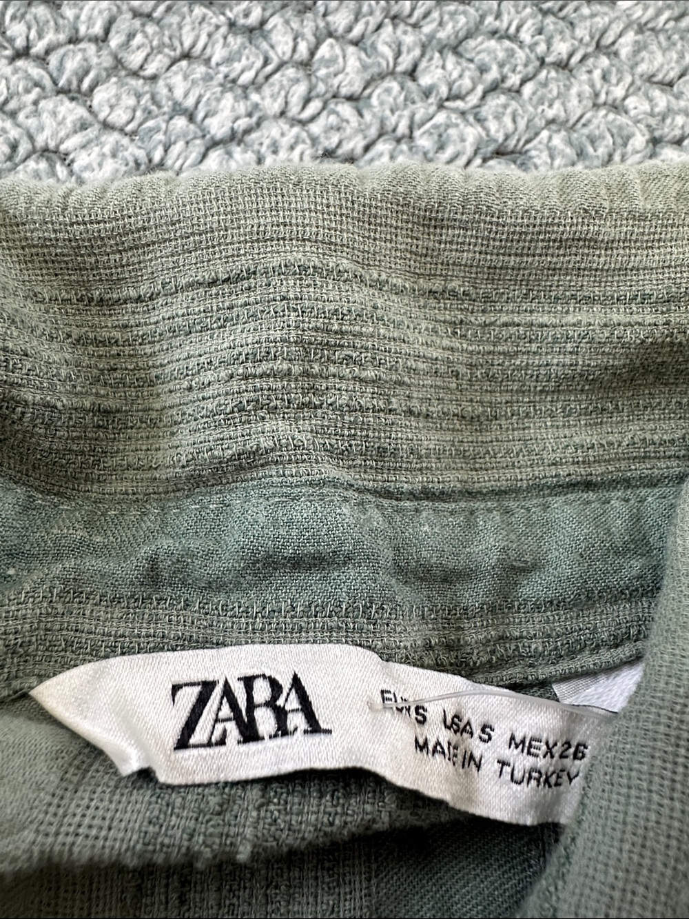 Zara Light Sage Ribbed Knit Dress - Picture 2 of 6